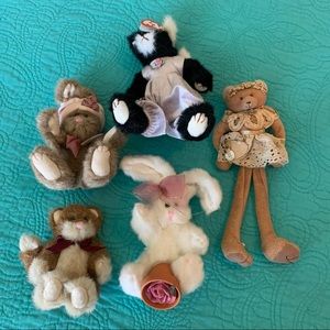 Lot of 5 Vintage Collectible Bears and Bunnies